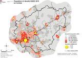 Carte densité de population en 2019, en Corrèze