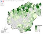 Carte du nombre d'unités gros bovins par habitants en Corrèze en 2010