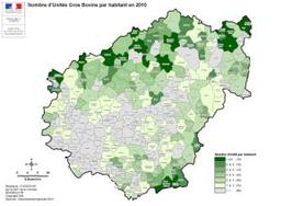Illustration Nombre d'Unités Gros Bovins par habitant en Corrèze, en 2010
